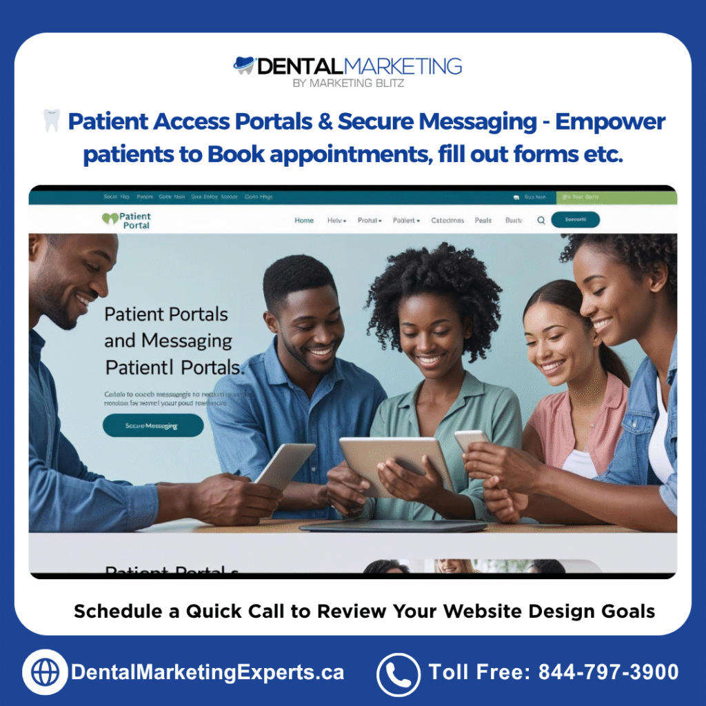 dental web design patient access portal and secure messaging