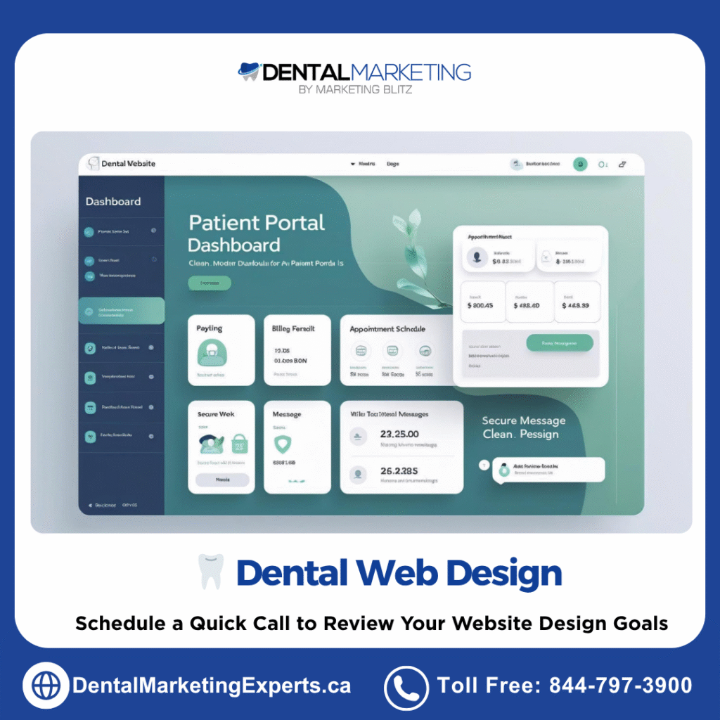dental web design - patient dashboard