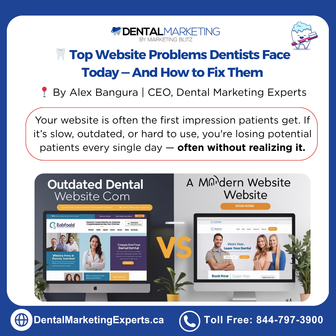 Outdated vs. modern dental website comparison