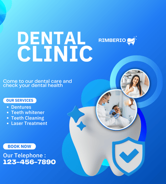 Blue and White Modern Dental Clinic Instagram Post