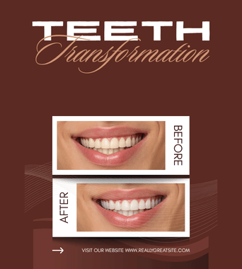 Brown and White Modern Teeth Transformation Instagram Post