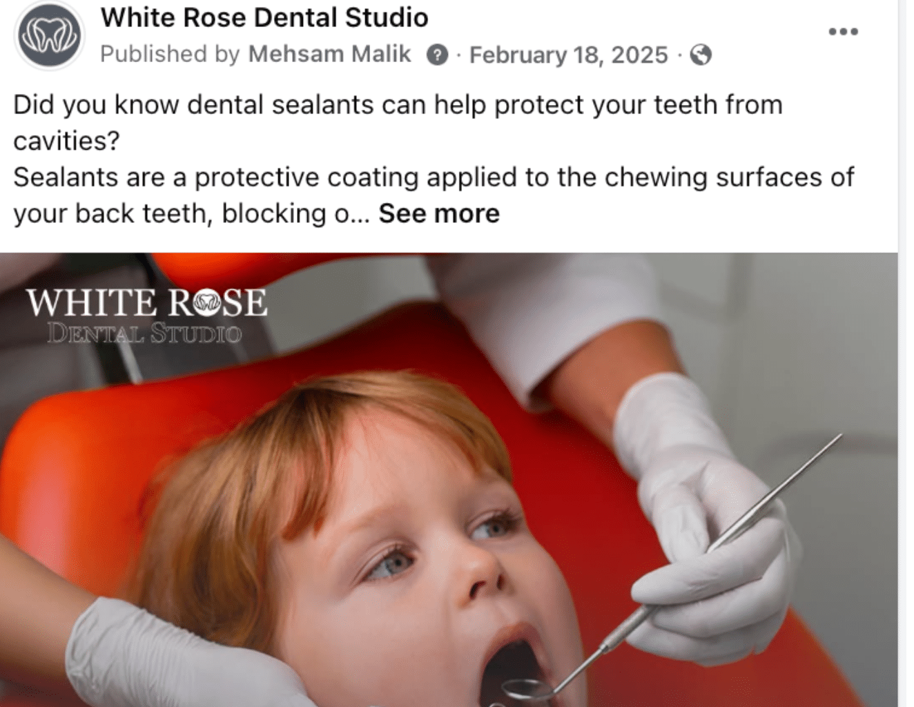 CASE STUDY white rose dental social media 3