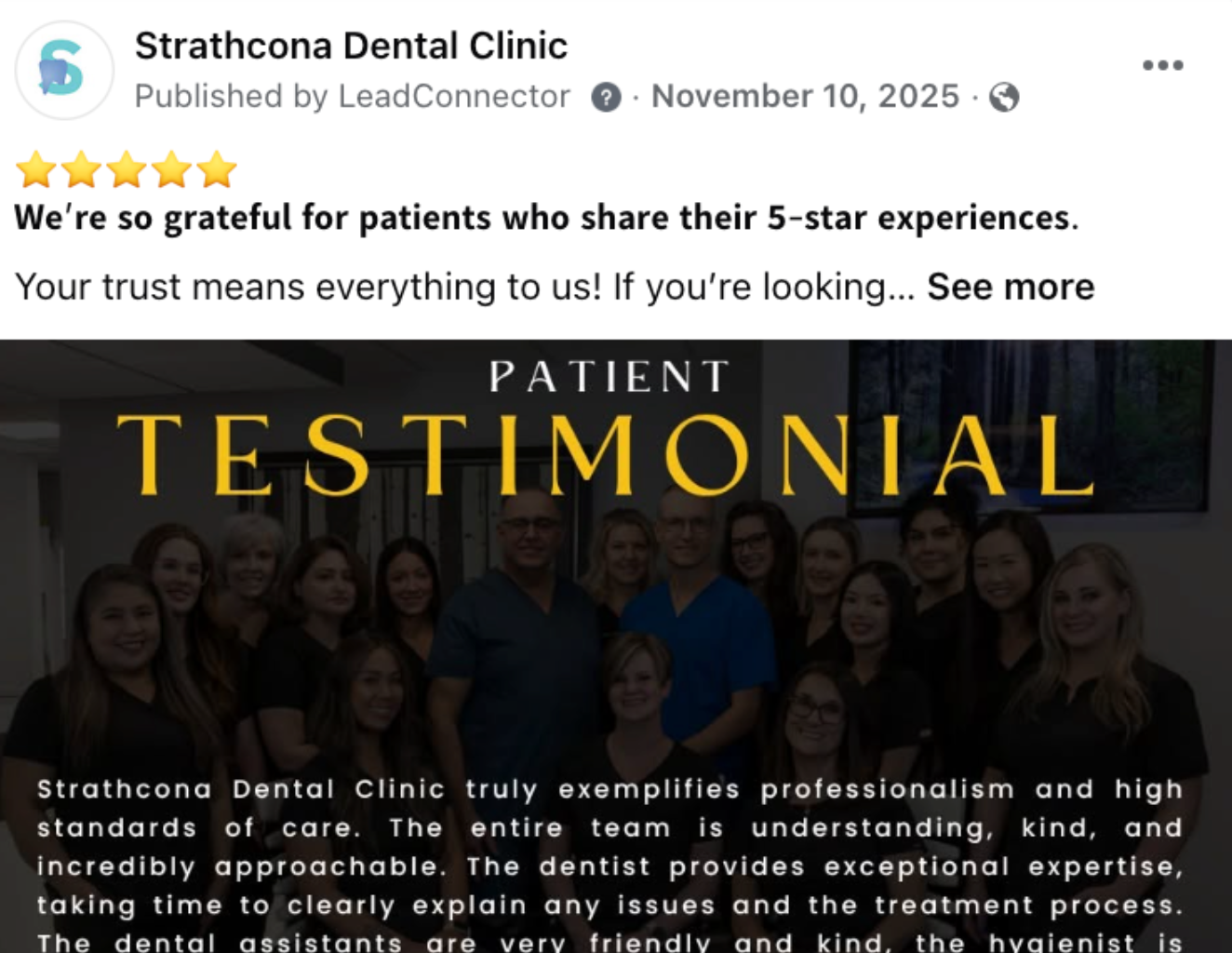 social media case study Strathcona dental 6